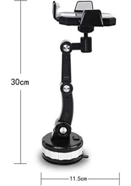 Jel Vantuzlu Cama Takılabilen Güçlü 360 Derece Dönebilen Ayarlanabilir Araç Içi Vantuzlu Telefon Tutucu