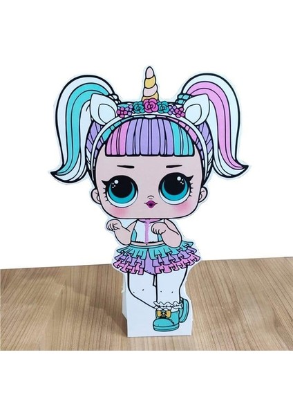 Ayaklı Pano Lol Bebek Unicorn Temalı 50X30 cm Doğum Günü Masa Dekoru Oda Süsü modelleri