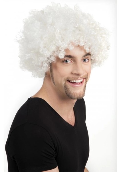 Beyaz Renk Kıvırcık Afro Bonus Peruk fiyatları