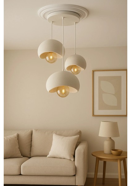 Kaya Trio 3’lü Modern Sarkıt Avize – Mat Beyaz modelleri