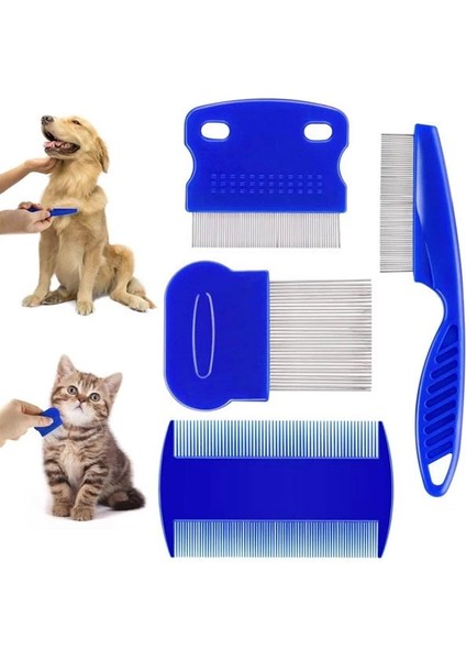 4'lü Bit Evcil Hayvan Tarak Seti Kedi Köpek Bit Tarak Seti Pire Tarağı