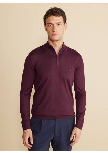 Bato Yaka Standart Bordo Erkek Kazak BBFW24MKL026