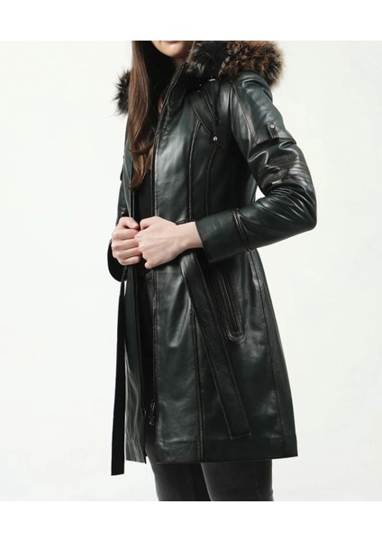 hakiki deri kaban trençkot kapşonlu gerçek kürk deri kaban fiyatları