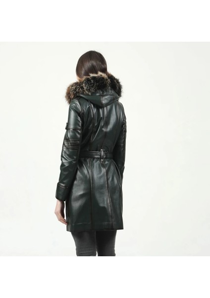 hakiki deri kaban trençkot kapşonlu gerçek kürk deri kaban fırsatları