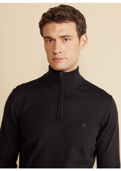 Bato Yaka Standart Siyah Erkek Kazak BBFW25MKL028 fırsatları