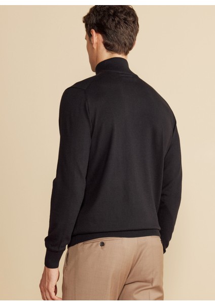 Bato Yaka Standart Siyah Erkek Kazak BBFW25MKL028 indirimleri