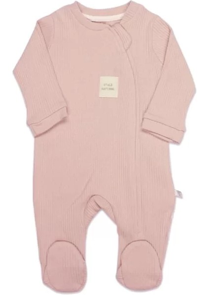 Bistyle Style Natural Fermuarlı Bebe Tulum 15115 Pembe
