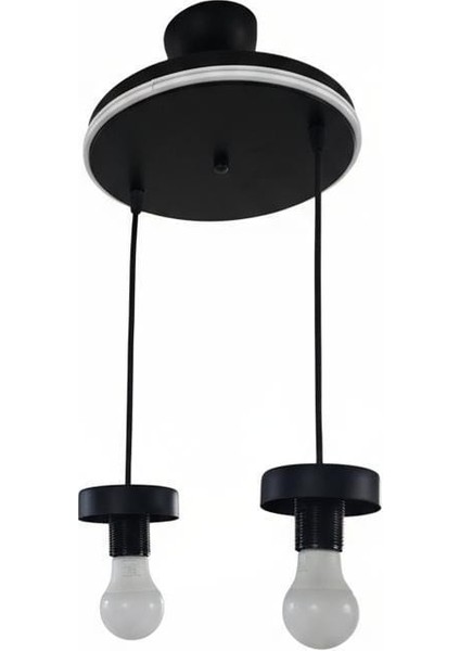 Salon/oturma Odası /mutfak/hol Beyaz Neon Ledli Siyah Metal 2'li Sarkıt Avize fırsatları