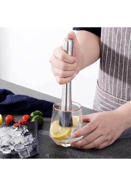 Paslanmaz Çelik Buz Kırma Çubuğu | Kokteyl ve Meyve Ezmeli Bar Muddler Ezici Aparat