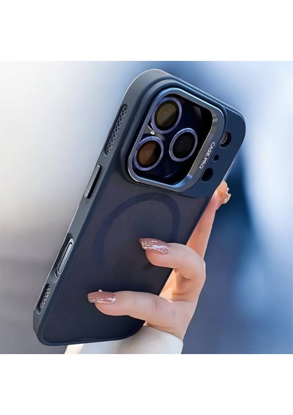 Apple Iphone 17 Pro Max ile Uyumlu Mat Serisi Standlı Kapak Magsafe Kılıf +Lens Koruma .