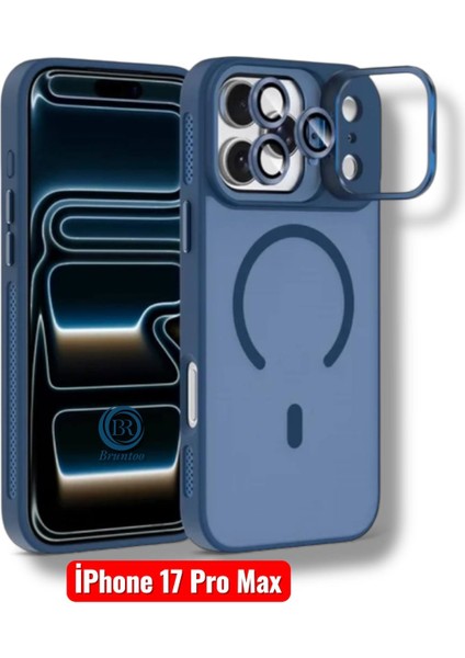 Apple Iphone 17 Pro Max ile Uyumlu Mat Serisi Standlı Kapak Magsafe Kılıf +Lens Koruma . fiyatları