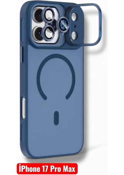 Apple Iphone 17 Pro Max ile Uyumlu Mat Serisi Standlı Kapak Magsafe Kılıf +Lens Koruma . modelleri