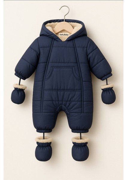 Özel Tasarım Cepli,kapüşonlu Tak-Çıkar Patik ve Eldivenli Bebek-Çocuk Kozmonot-Astronot Tulum Mont