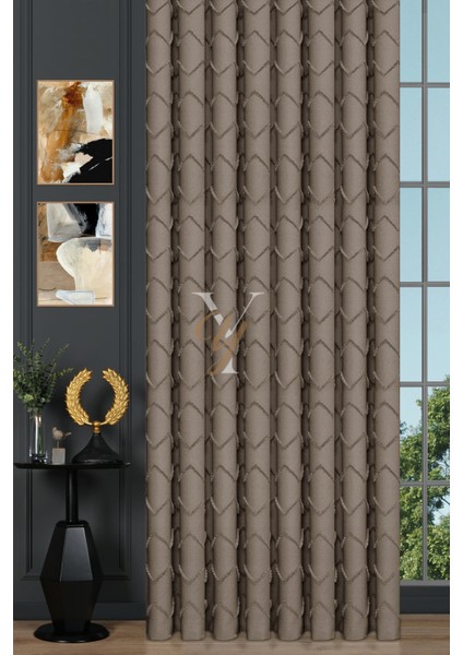 Jakar Kesme Fon Perde Ezgi V-6003 Vizon fiyatları