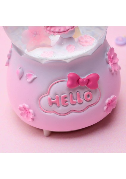 Hello Kıtty Pembe Işıklı Müzikli Püskürtmeli Büyük Boy Kar Küresi modelleri