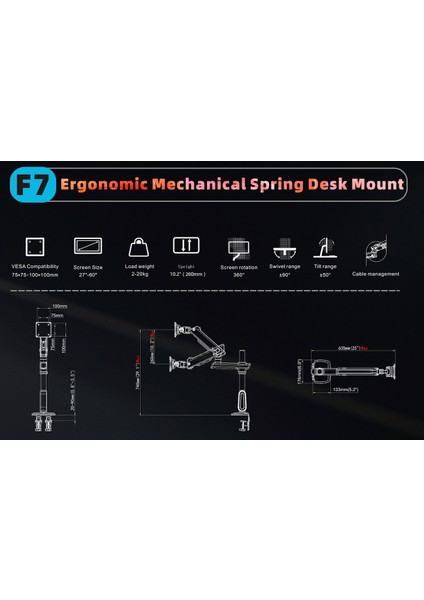 North Bayou G80 F7-Gaming, 2-20 kg Uyumlu, 27INCH-60INCH Aralığında Büyük Ekranlar Için Rgb Aydınlatmalı Profesyonel Ergonomik Oyuncu Monitör Standı ve Iş Monitör Standı