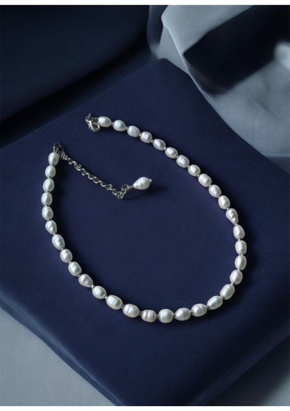 40 cm Sertifikalı Arpa Inci Kolye Paslanmaz Çelik Aparatlar