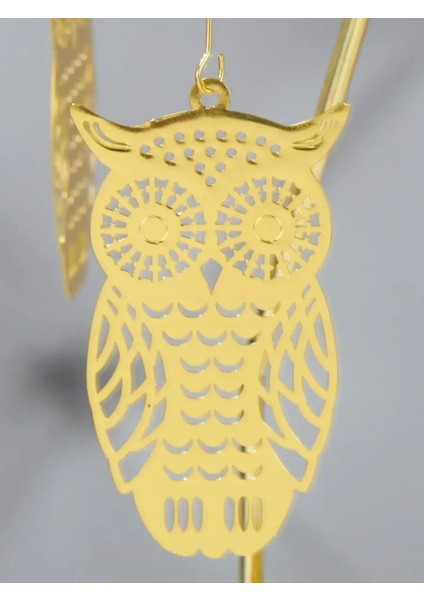 Altın Renkli Isı ile Dönen Baykuş Tasarımlı Dekoratif Metal Mumluk indirimleri