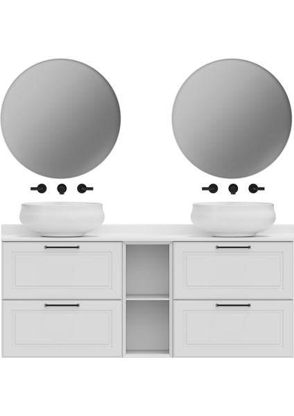 GO140 Gordo Tezgah Üstü Lavabo Ø40 cm Kömür Karası Mat Siyah fiyatları