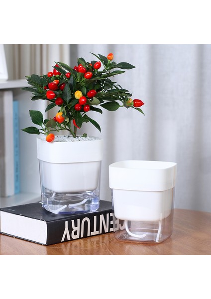 Kendinden Sulamalı Şeffaf Hazneli Kare Akıllı Saksı fiyatları