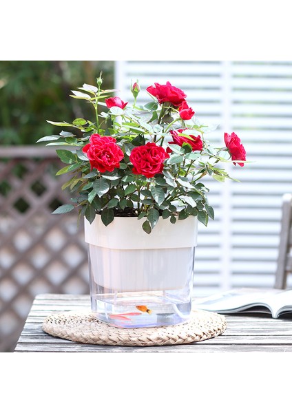 Kendinden Sulamalı Şeffaf Hazneli Kare Akıllı Saksı modelleri