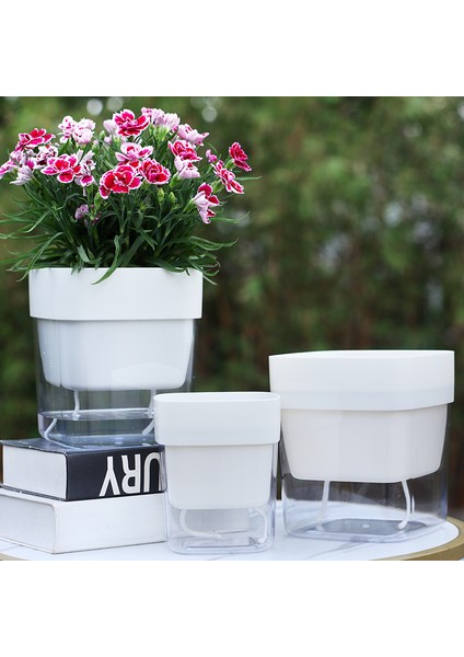 Kendinden Sulamalı Şeffaf Hazneli Kare Akıllı Saksı indirimleri