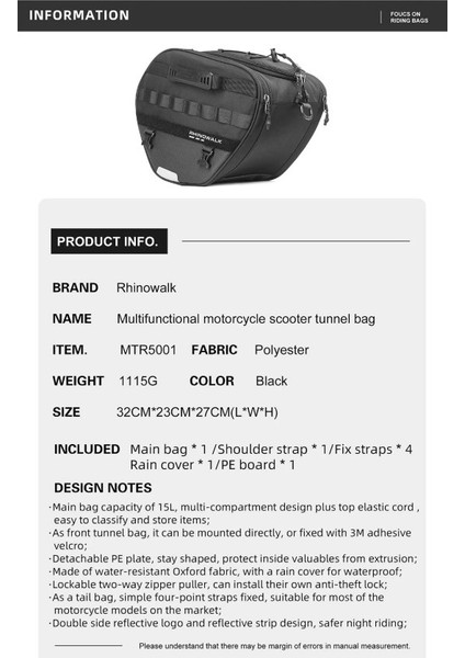 MTR5001 Scooterbag – Şehir Içi Sürüşlerin Yeni Konforu