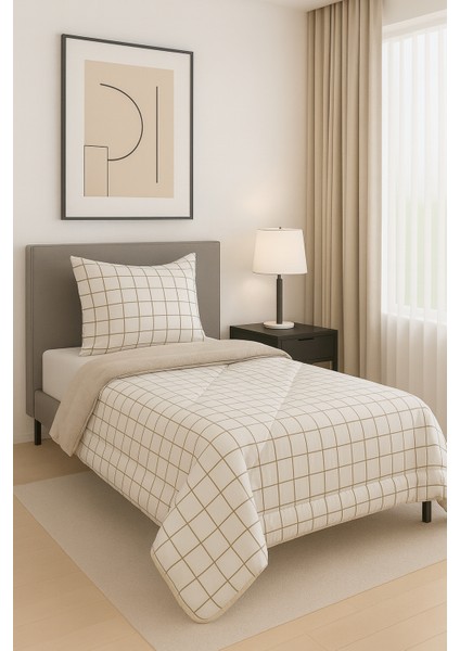 Veloria Pamuklu Çift Taraflı Desenli Tek Kişilik Yorgan ve Yastık Kılıfı Seti / Uyku Seti fiyatları