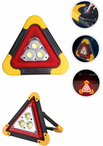 Işıklı Ikaz Lambası Reflektör Şarjlı Işıklı Üçgen LED Acil Durum Feneri fırsatları