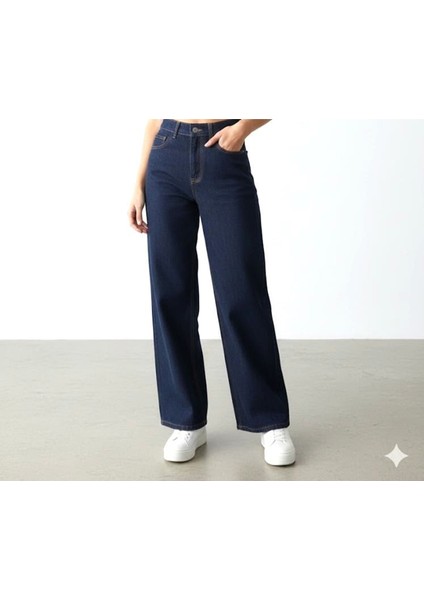 Büyük Beden Kadın Pantolon- Koyu Mavi