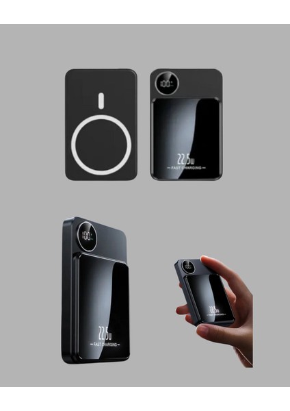Manyetik Powerbank 15W Wireless Hızlı Şarj LED Ekranlı fırsatları