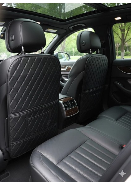 AUTOmotive Oto Koltuk Arkası Suni Deri Kapitoneli Organizer Siyah (1ADET ) modelleri