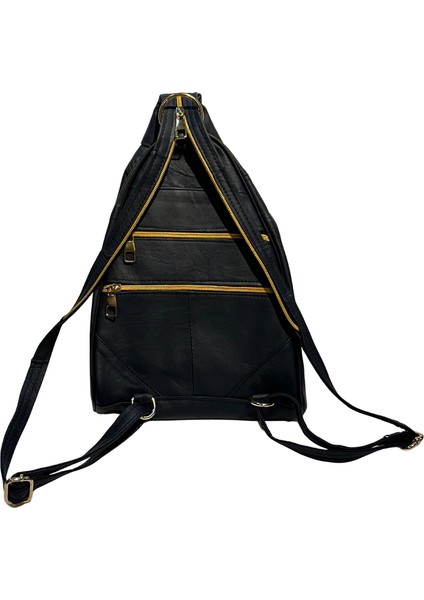 Kadın Hakiki Deri Maymun Model Sırt Çantası Lacivert modelleri