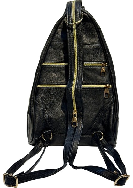 Kadın Hakiki Deri Maymun Model Sırt Çantası Siyah modelleri