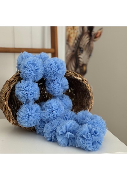 Bebe Mavisi Sıralı Ponpon Mini Ponpon modelleri