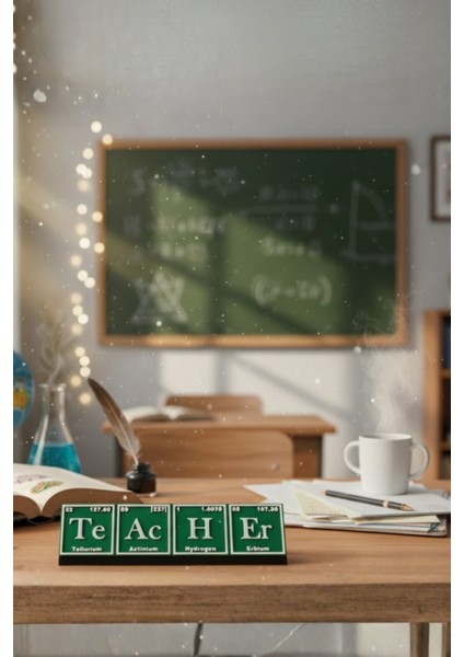 Periyodik Tablo Temalı Teacher Yazılı Öğretmenler Günü Hediyesi | Kimya Fen Öğretmeni Masaüstü Dekor modelleri
