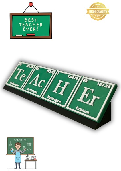Periyodik Tablo Temalı Teacher Yazılı Öğretmenler Günü Hediyesi | Kimya Fen Öğretmeni Masaüstü Dekor indirimleri