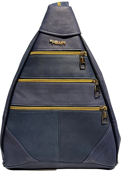 Kadın Hakiki Deri Maymun Model Sırt Çantası Mavi modelleri