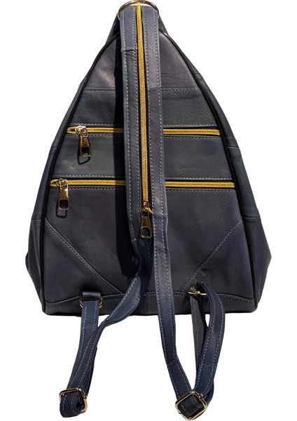 Kadın Hakiki Deri Maymun Model Sırt Çantası Mavi indirimleri