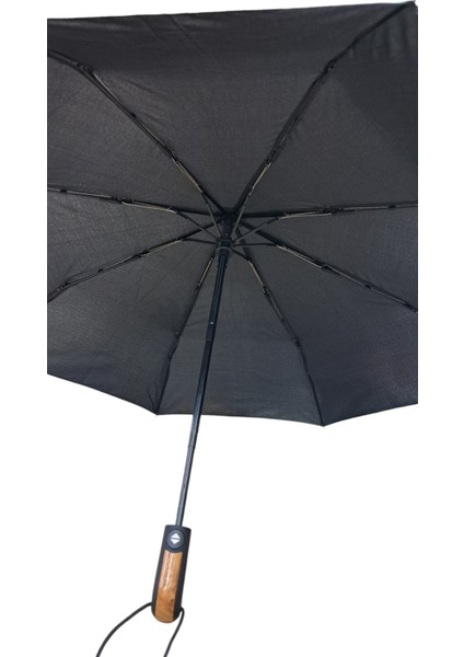 8 Telli Tam Otomatik Siyah Şemsiye, Dayanıklı ve Kullanışlı Tasarım