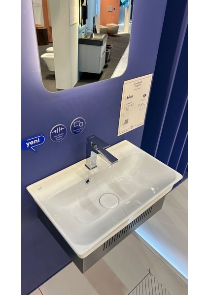 Cerastyle Blue 60 x 36 cm Dolap Uyumlu Etajerli Lavabo