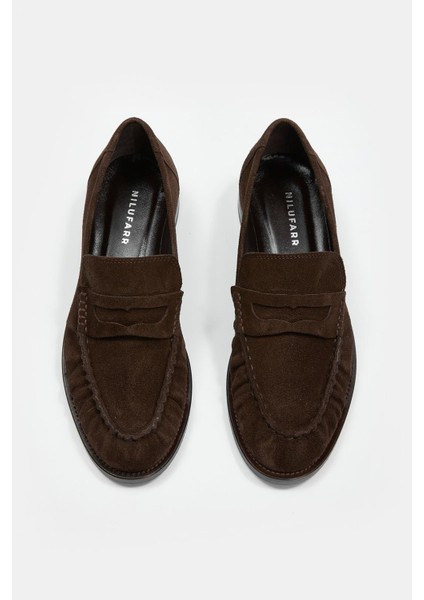 Elwira Acı Kahve Süet Hakiki Deri Kadın Loafer
