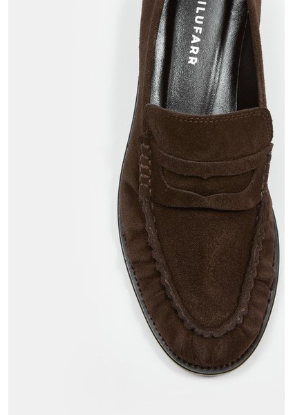 Elwira Acı Kahve Süet Hakiki Deri Kadın Loafer modelleri
