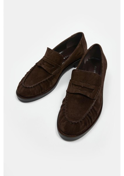 Elwira Acı Kahve Süet Hakiki Deri Kadın Loafer