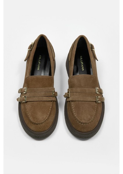 Jayla Taba Süet Hakiki Deri Kadın Loafer