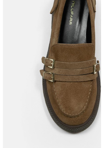 Jayla Taba Süet Hakiki Deri Kadın Loafer modelleri