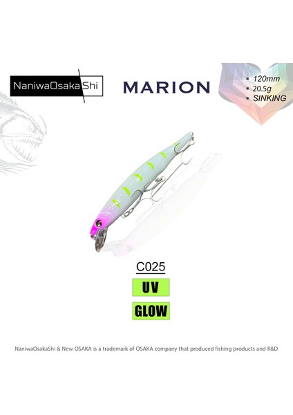 Naniwa Osaka Shi MARION 120MM 20,5GR Sinking Maket Yem fiyatları