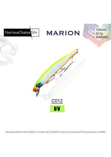Naniwa Osaka Shi MARION 120MM 20,5GR Sinking Maket Yem fırsatları