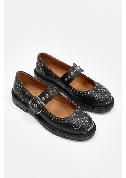 Mirabel Siyah Hakiki Deri Troklu Kadın Loafer indirimleri