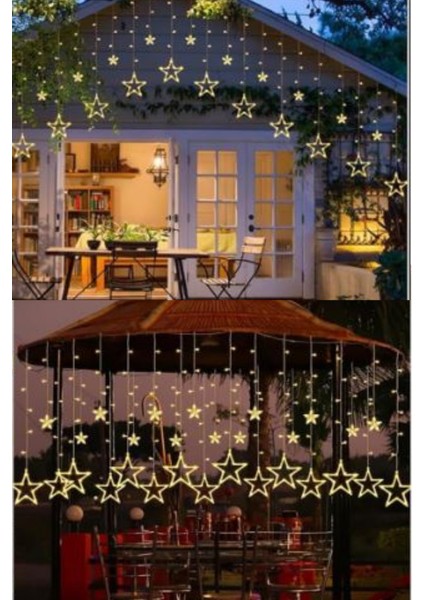 3 Metre Yıldız Perde LED Gün Işığı IP64 Dış Mekan Eklenebilir Fonksiyonlu Dekoratif LED Işık Yılbaşı Süsü fiyatları